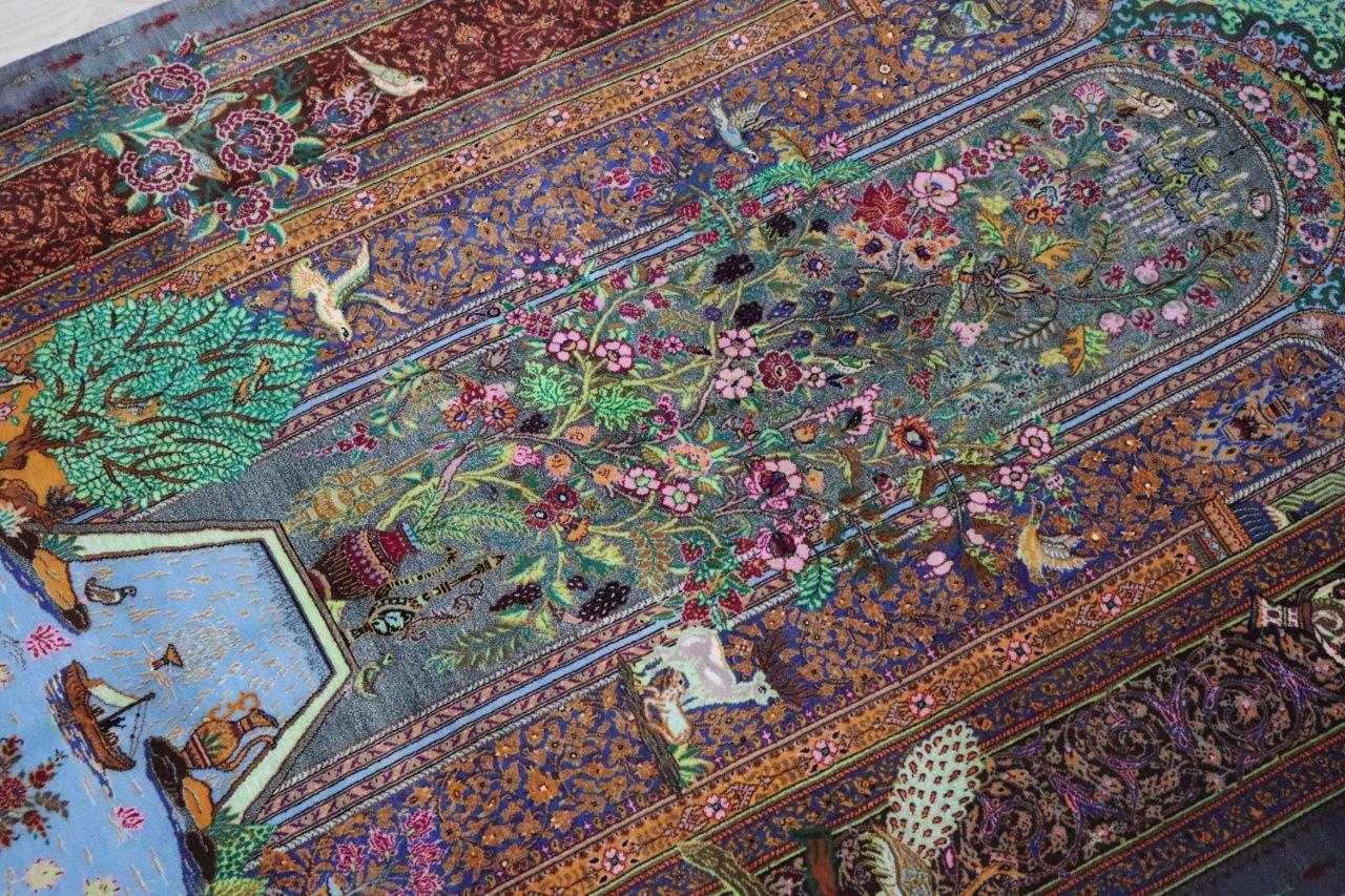 ペルシャ絨毯 クム産 シルク100% [Jyamshidi/モハマドジャムシディ工房