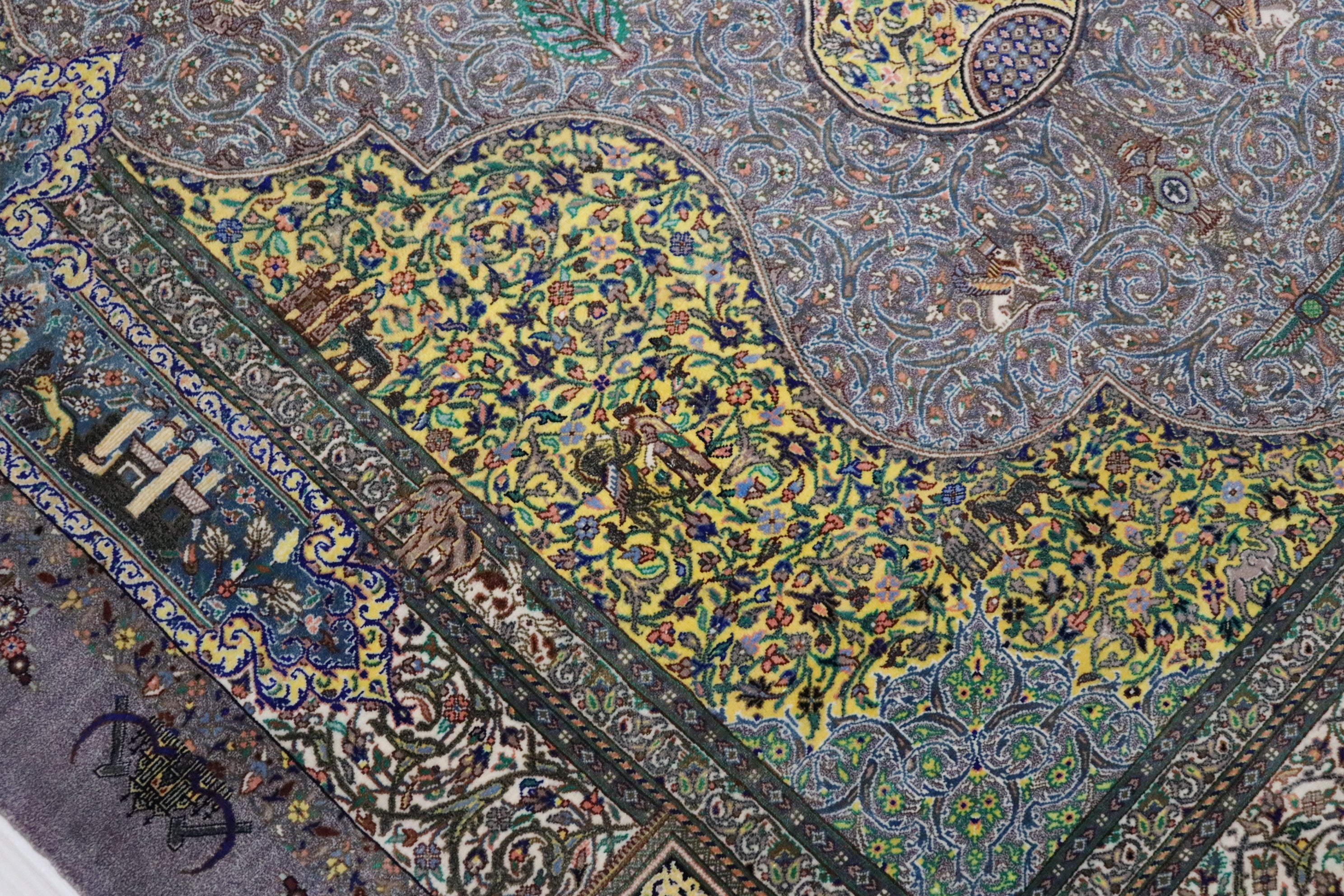 ペルシャ絨毯シルク100% クム【ジャムシディ工房】