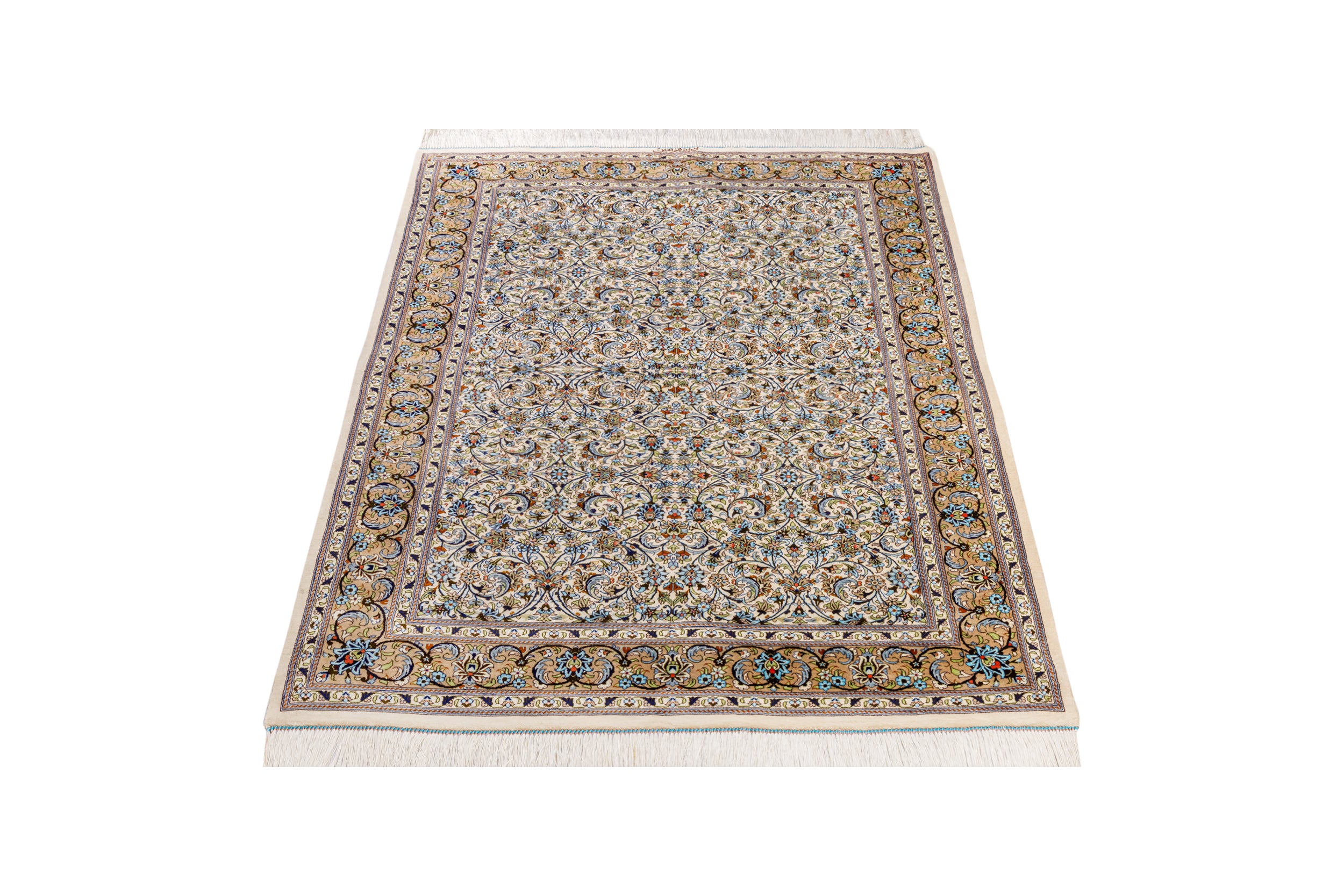 ペルシャ絨毯 クム産 シルク100% アミーン工房 リビングスペース