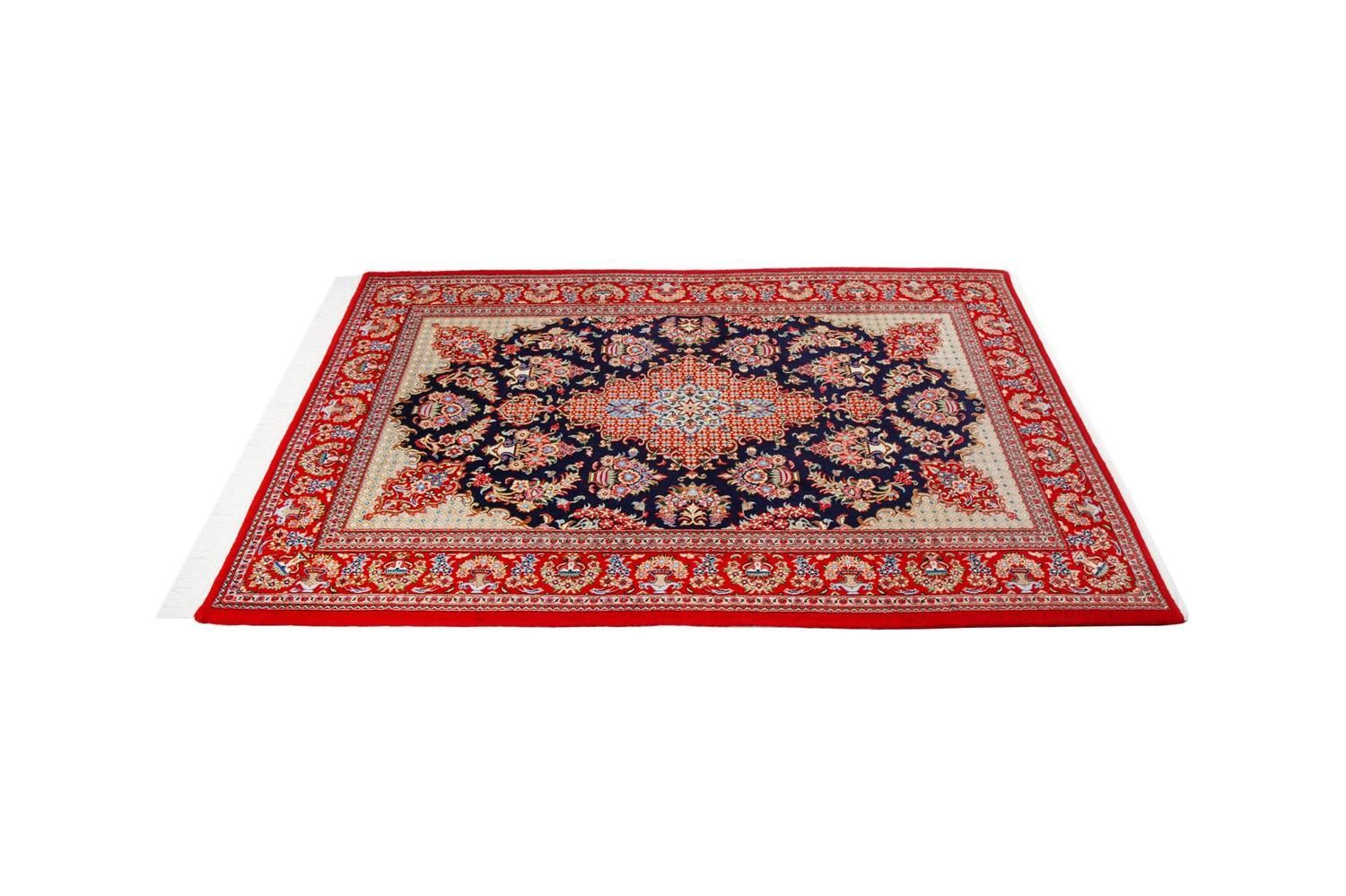 ペルシャ絨毯100%手織りシルクとコルクイスファハン産中型赤青102cm×71 ps-2303-31-1.jpg