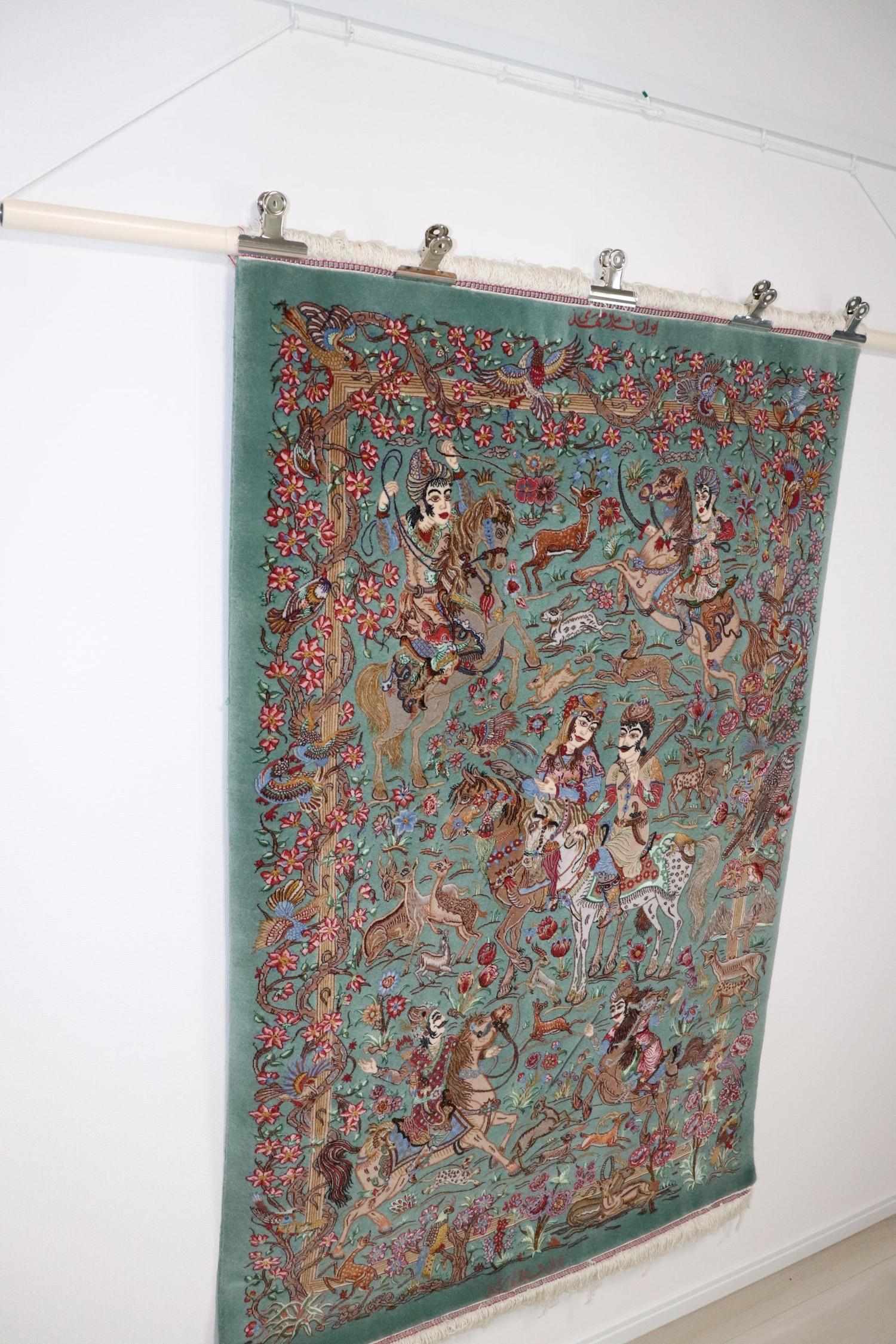 【美品✨ミニチュアル柄】クム産 コルクウール ペルシャ絨毯 63×70 美品✨ミニチュアル柄】クム産 コルクウール ペルシャ絨毯 63×70 ペルシャ