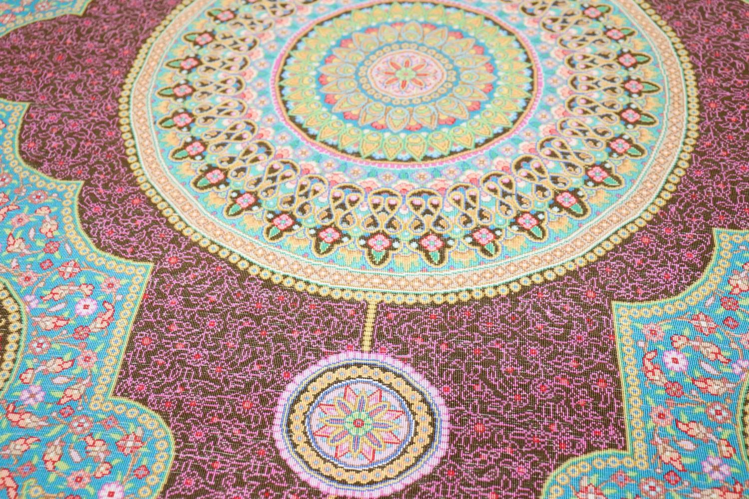 ペルシャ絨毯 クム産 シルク100% リビングサイズ ID23042