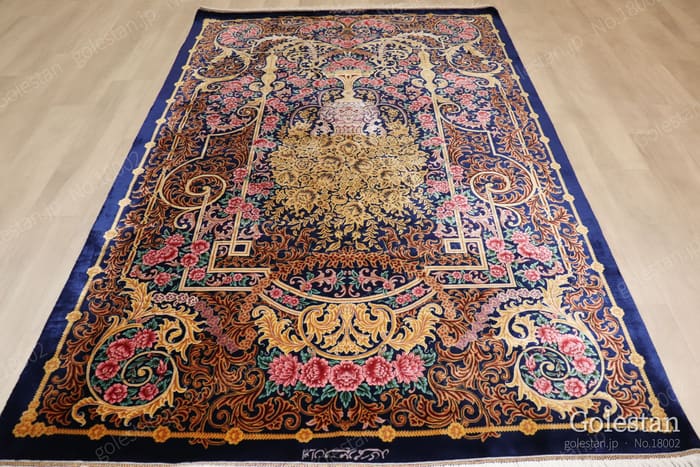ミルメヒディ工房 ゴールドの薔薇と花瓶 107×164cm (ID18002) - 画像23