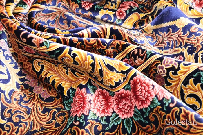 ミルメヒディ工房 ゴールドの薔薇と花瓶 107×164cm (ID18002) - 画像16