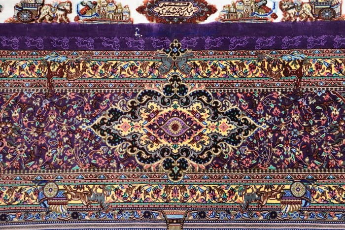 巨匠【アッバス・ジャムシディ】リビングサイズ212×132cm 風景と幾何学が融合する「紫の小宇宙」ID25014