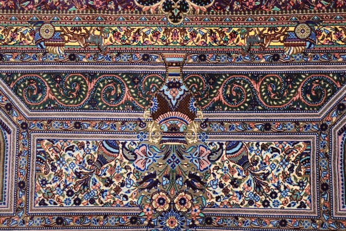 巨匠【アッバス・ジャムシディ】リビングサイズ212×132cm 風景と幾何学が融合する「紫の小宇宙」ID25014
