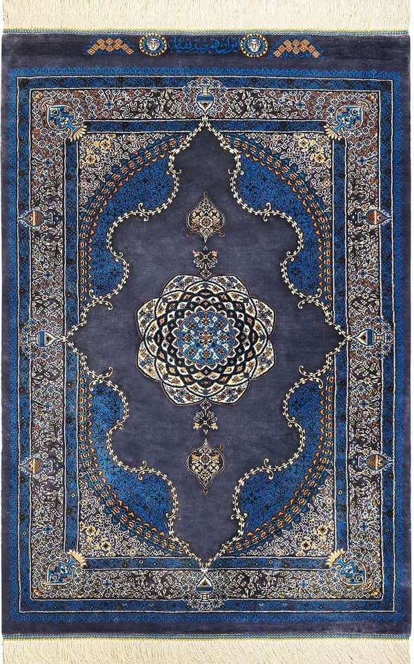 セディギヤン工房 上品メダリオン 玄関マット 61×89cm (ID23006)