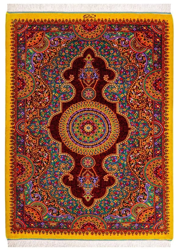 アルバル工房 希少色メダリオン 多彩×黄 61×92cm (ID23009)