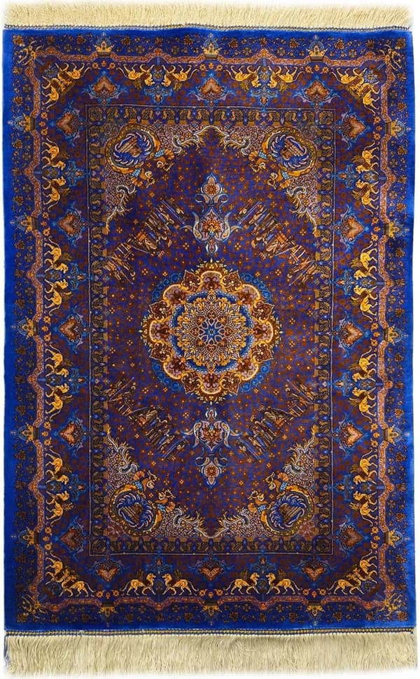 ニクカル工房 ロイヤルブルーメダリオン 60×94cm (ID23016)