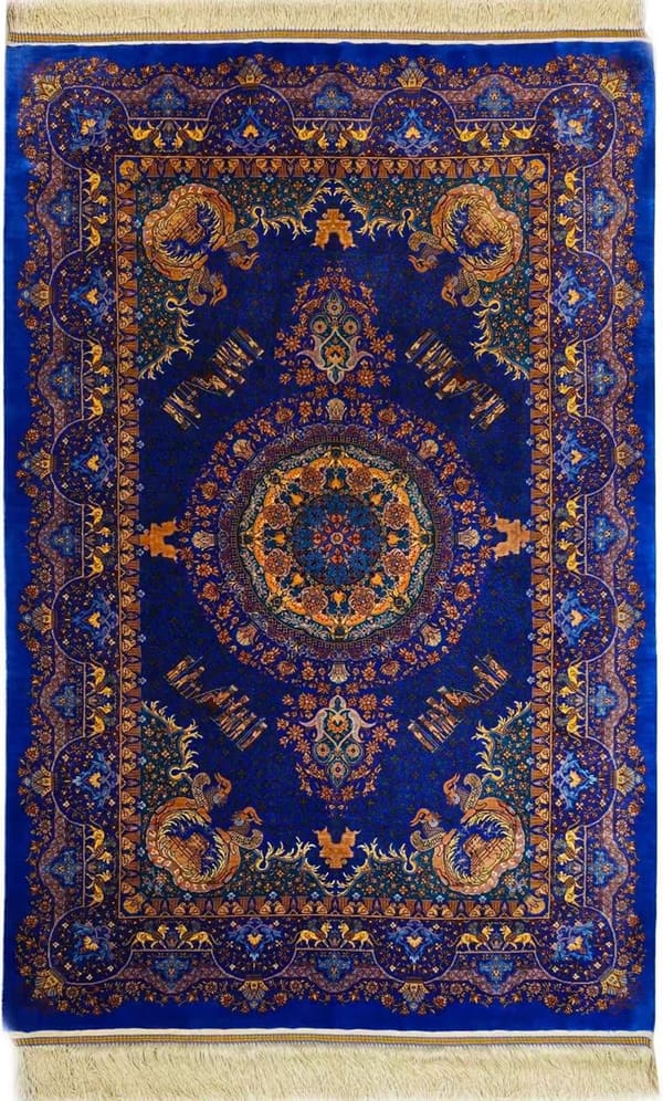 ニクカル工房 格式メダリオン ロイヤルブルー 81×123cm (ID23018)
