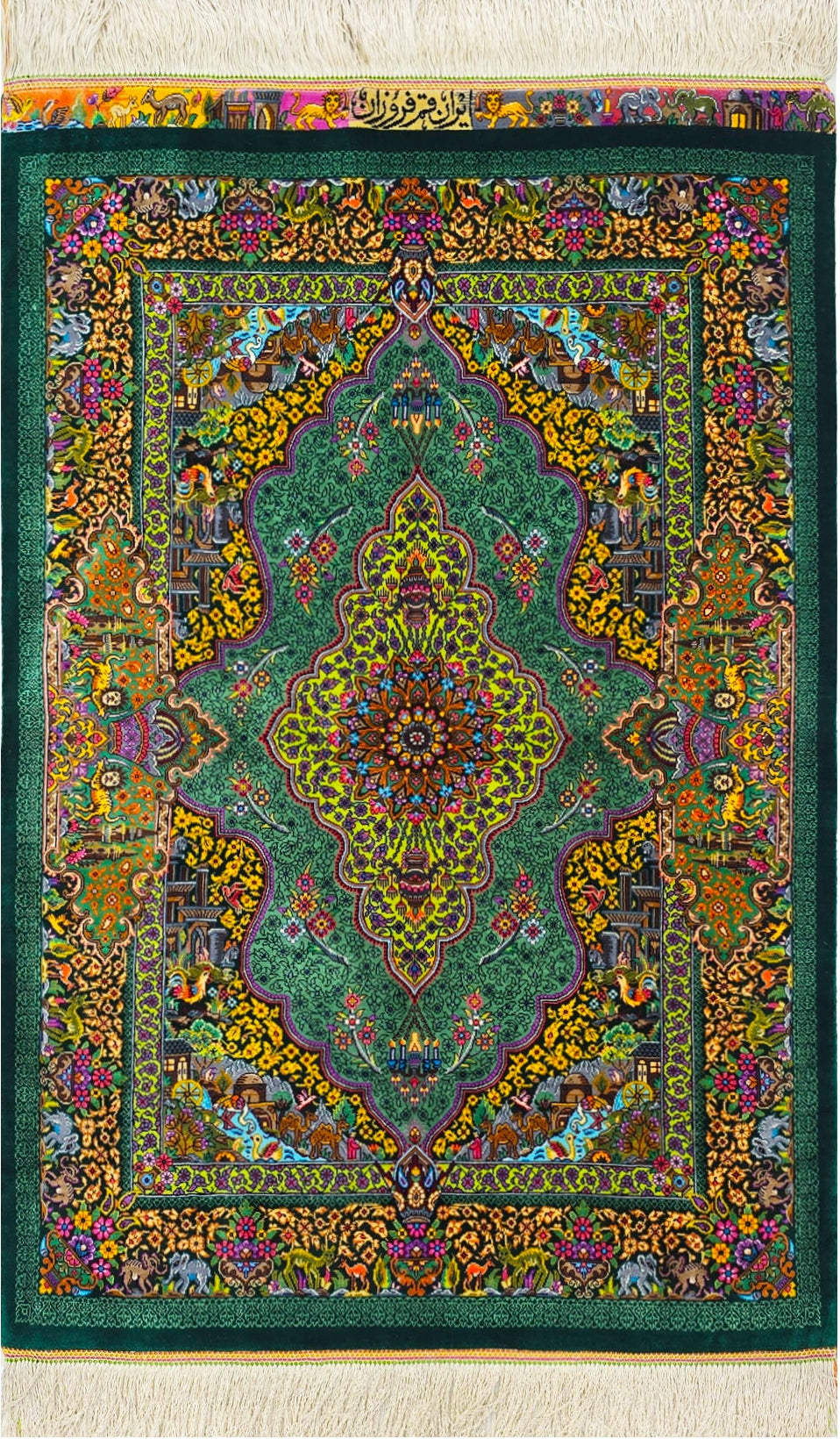 【フルザン工房】 息を呑むほど鮮やかなエメラルド 物語を紡ぐ絵画のようなメダリオン  ID25011