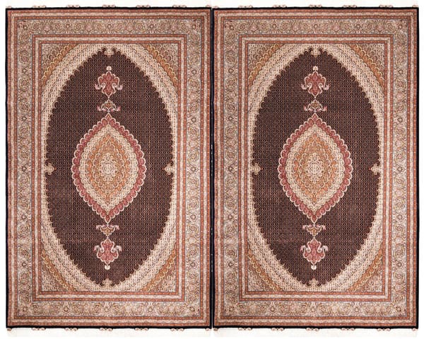 Rare Large Tabriz Hand-Woven Wool Mahi Rug 208x315cm (No.108)