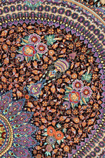 「漆黒の宝石」【ジャムシディ工房（アッバス）】 89×59cm 黒「Midnight Jewel」クム産シルク ID25022