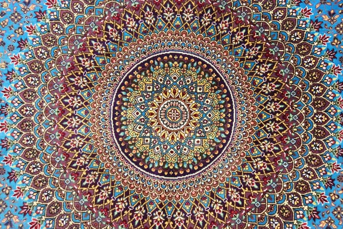 ペルシャ絨毯 クム産 シルク 100% [Sedigiyan/セディギヤン工房] メダリオン柄 ID9012 11
