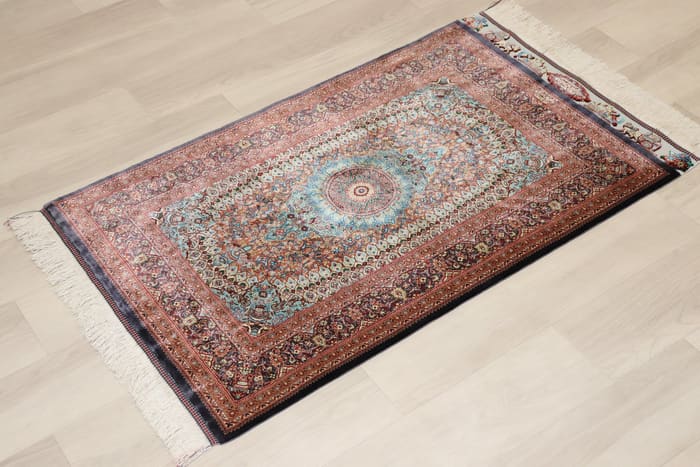古代ペルシャの栄華【ジャムシディ工房（アッバス）】 91×58cm 「Takht Jamshidi/ペルセポリス」クム産シルク ID25020