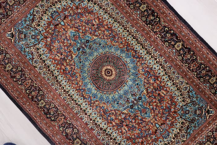 古代ペルシャの栄華【ジャムシディ工房（アッバス）】 91×58cm 「Takht Jamshidi/ペルセポリス」クム産シルク ID25020