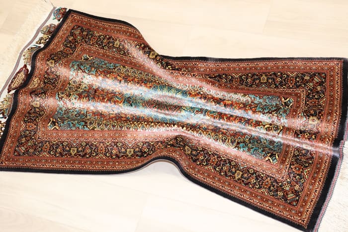 古代ペルシャの栄華【ジャムシディ工房（アッバス）】 91×58cm 「Takht Jamshidi/ペルセポリス」クム産シルク ID25020