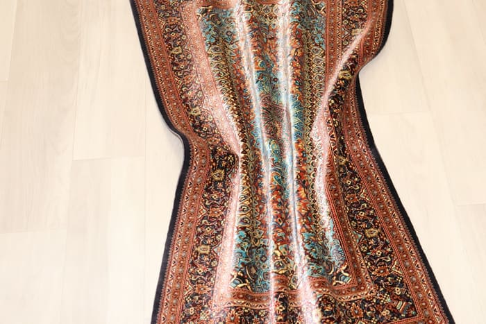 古代ペルシャの栄華【ジャムシディ工房（アッバス）】 91×58cm 「Takht Jamshidi/ペルセポリス」クム産シルク ID25020