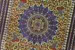 稀代のカラーリング 【ジャムシディ工房（アッバス）】 92×62cm ライムグリーン×紫「春の芽吹き」クム産シルク ID25021