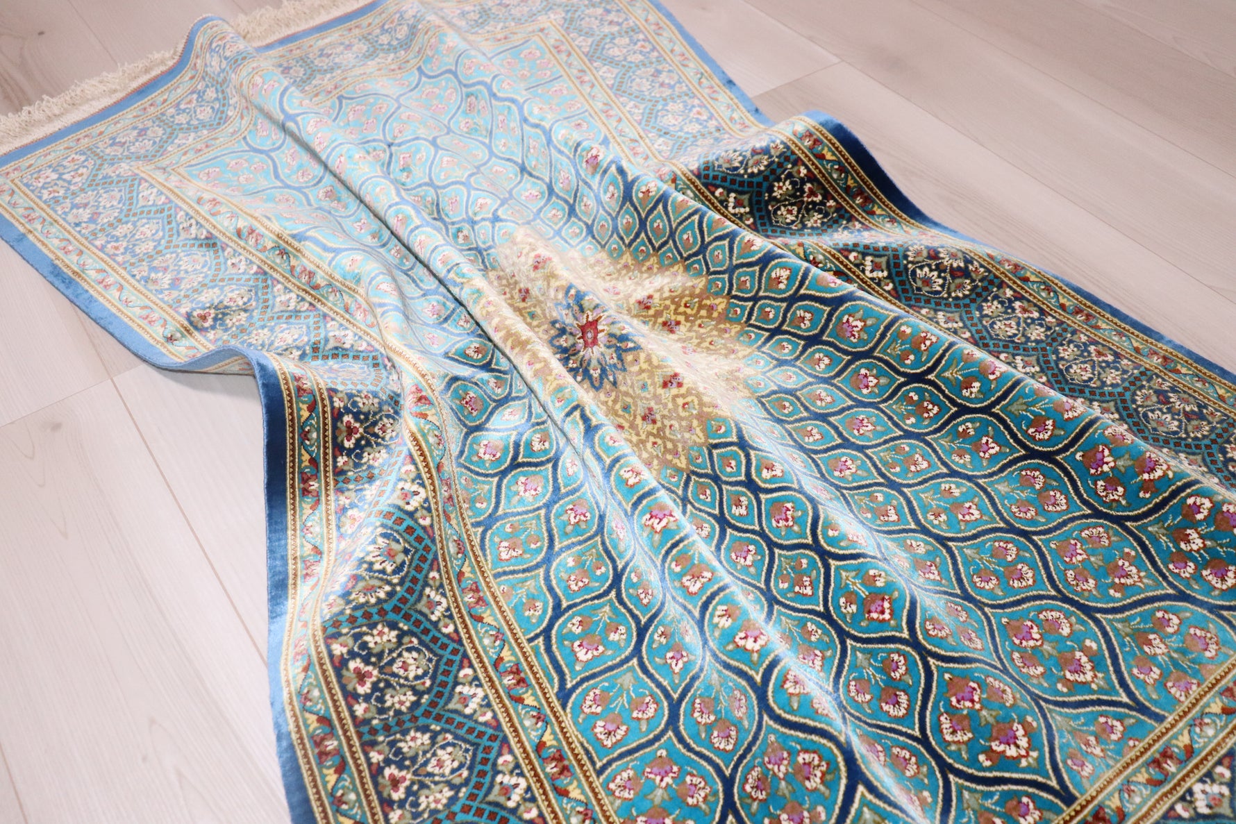 アルバル工房 ドーム文様（ゴンバディー）青緑 81×119cm (ID8033)