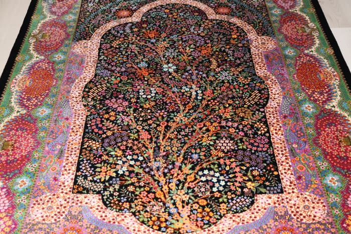 エスハギ工房 繁栄の生命の樹 黒×グリーン 101×151cm (ID18013)