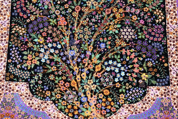 エスハギ工房 繁栄の生命の樹 黒×グリーン 101×151cm (ID18013)
