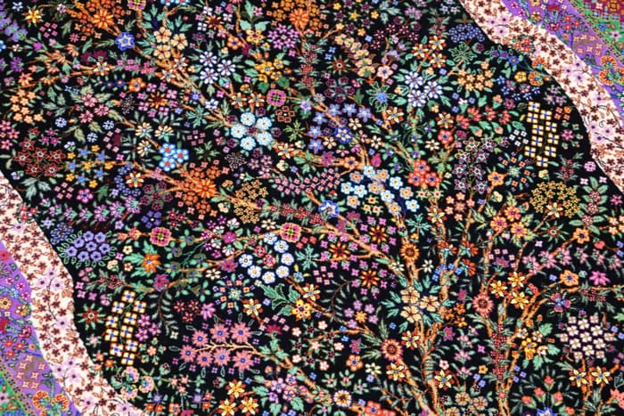 エスハギ工房 繁栄の生命の樹 黒×グリーン 101×151cm (ID18013)