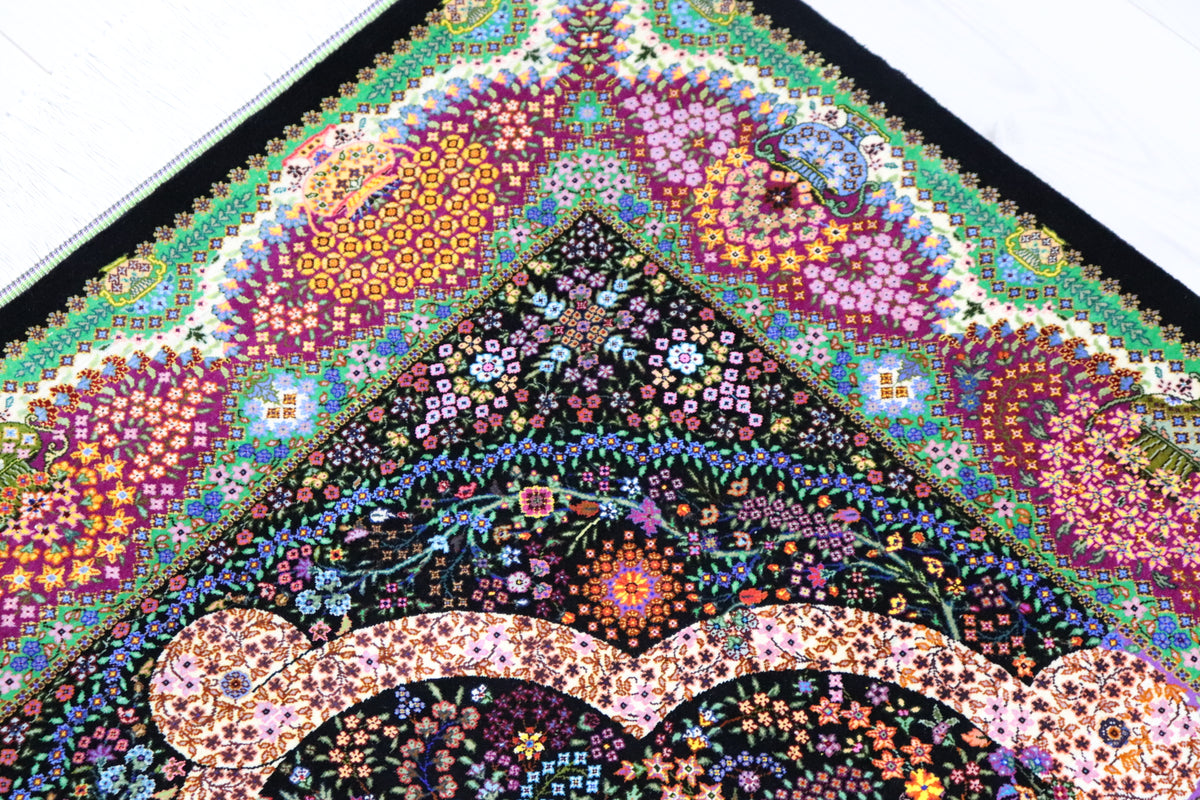 エスハギ工房 繁栄の生命の樹 黒×グリーン 101×151cm (ID18013)