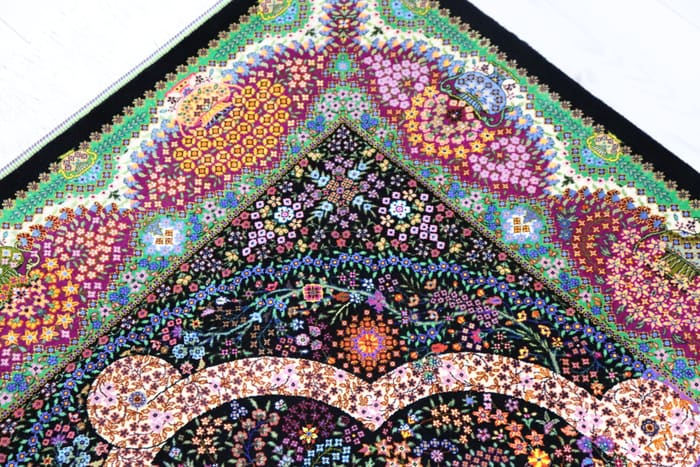 エスハギ工房 繁栄の生命の樹 黒×グリーン 101×151cm (ID18013)