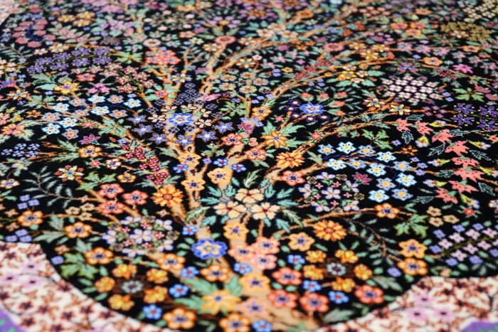 エスハギ工房 繁栄の生命の樹 黒×グリーン 101×151cm (ID18013)
