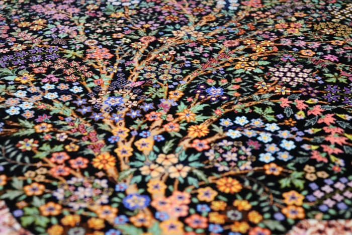 エスハギ工房 繁栄の生命の樹 黒×グリーン 101×151cm (ID18013)