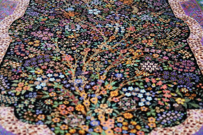 エスハギ工房 繁栄の生命の樹 黒×グリーン 101×151cm (ID18013)