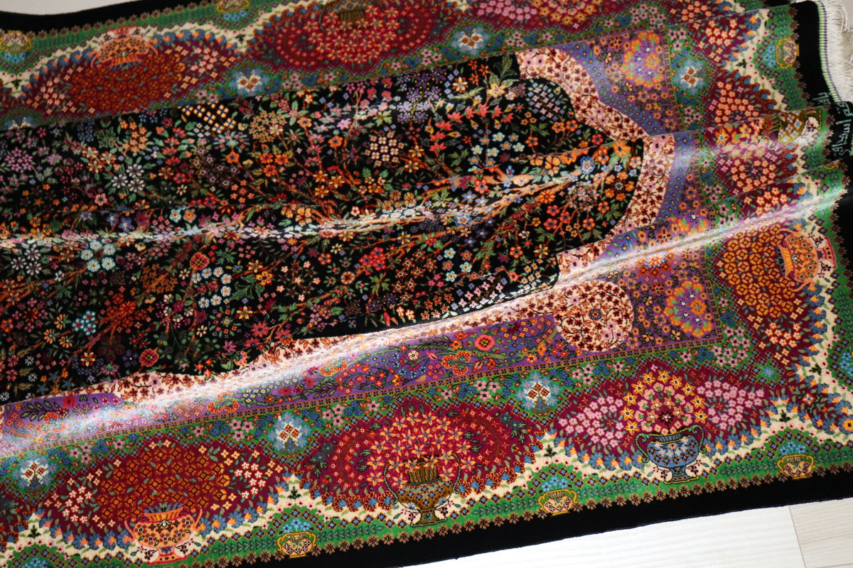 エスハギ工房 繁栄の生命の樹 黒×グリーン 101×151cm (ID18013)