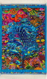 【バハラム(Ali)工房】息を呑むほど鮮やかな絵画絨毯 奇跡の海底世界 お部屋に飾る永遠のアクアリウム ID25023