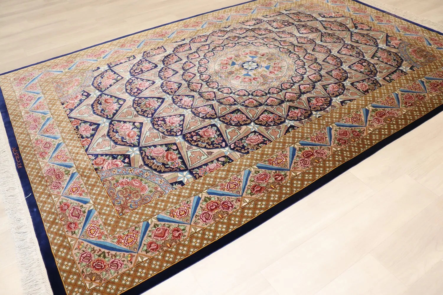 Persian carpet from Qom 100% silk Mirmehidi workshop 22003