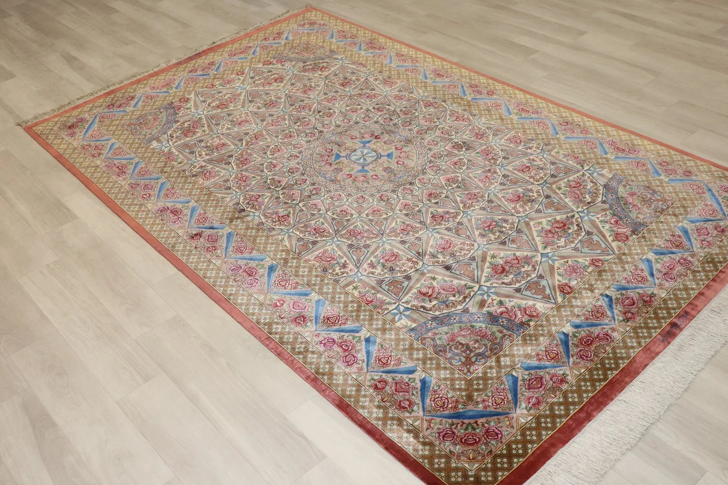 Persian carpet, 100% silk from Qom, Mirmehidi workshop