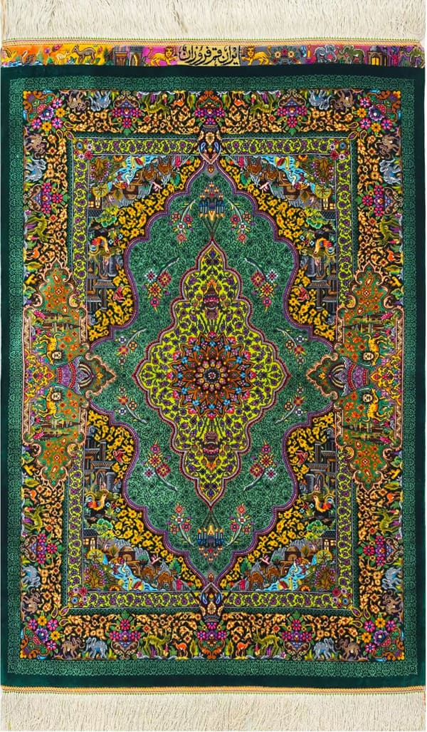 フルザン工房 絵画のメダリオン エメラルド 61×94cm (ID25011)