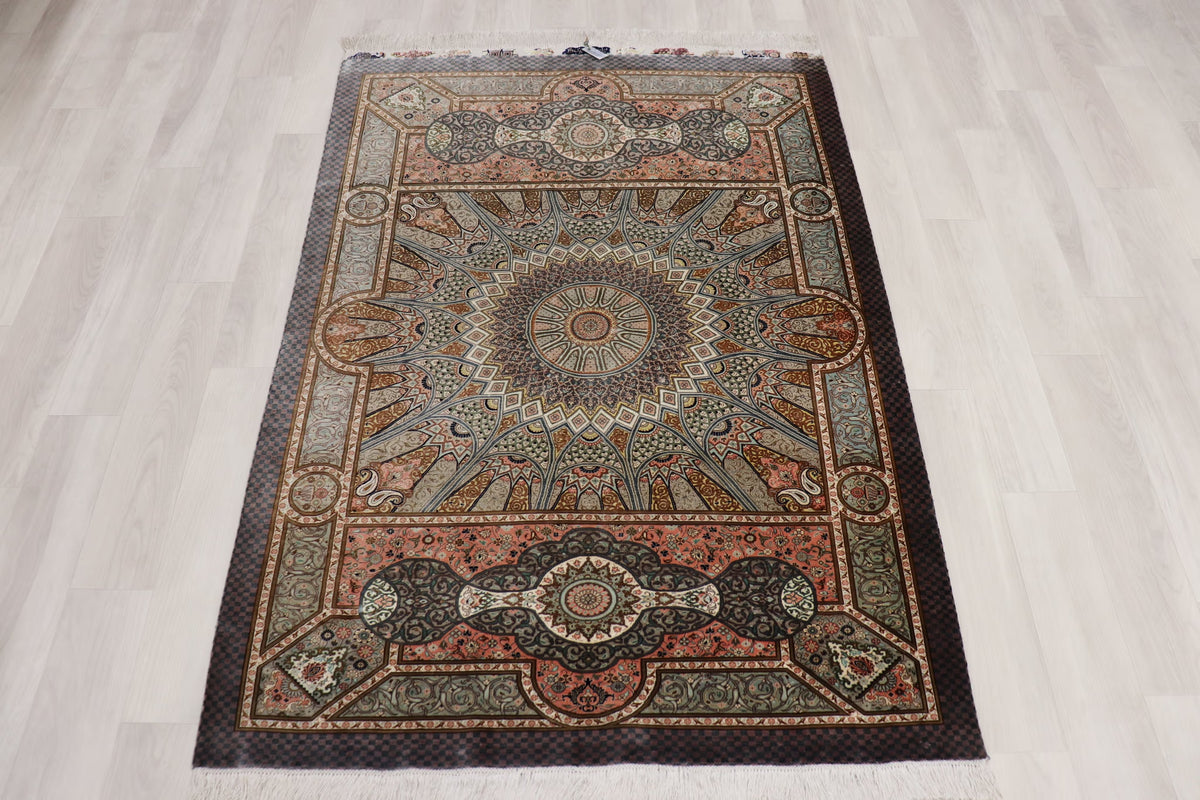 絶密度・草木染【ジャムシディ工房】クム産シルク 「Dome/天空の建築」ID24003