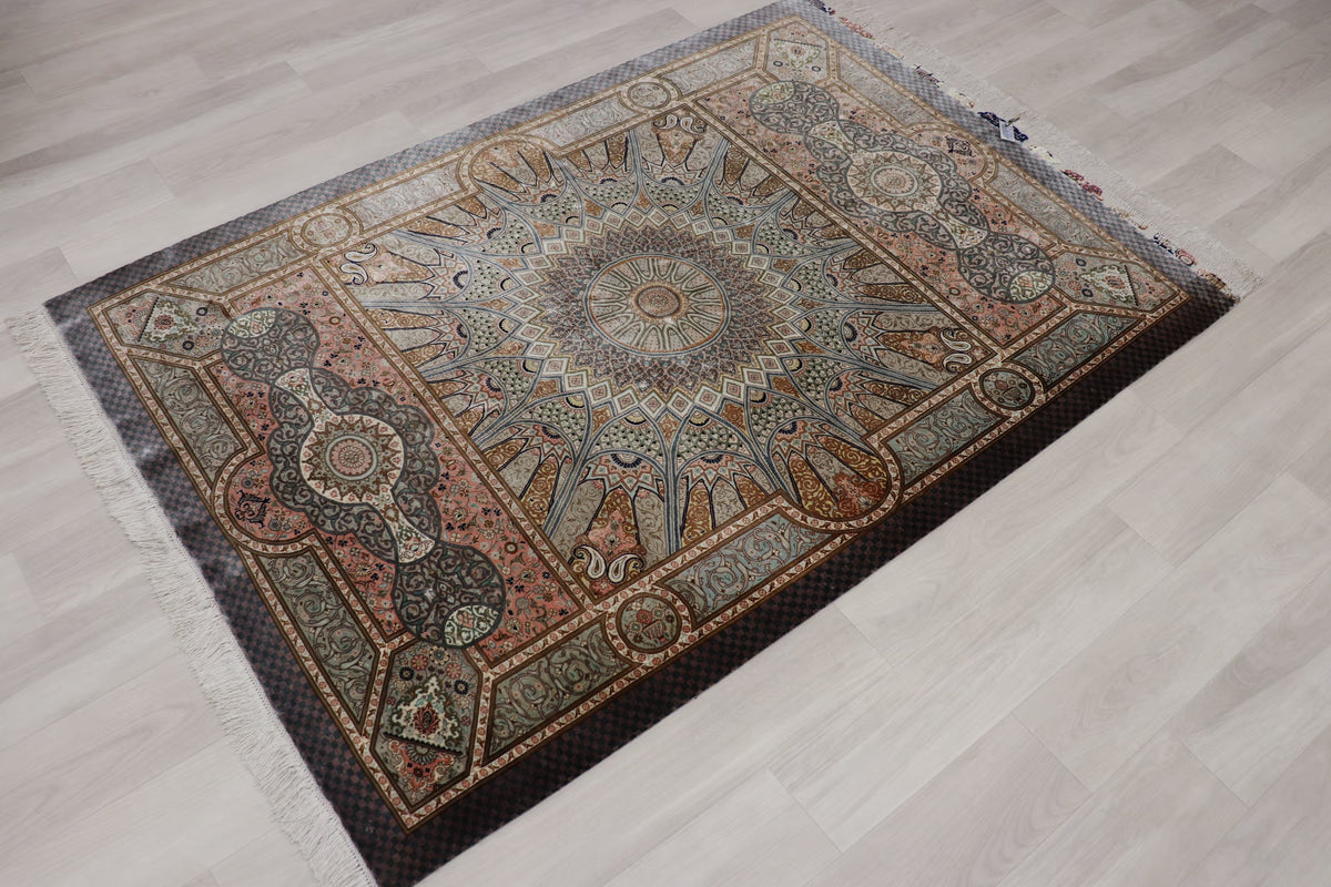 絶密度・草木染【ジャムシディ工房】クム産シルク 「Dome/天空の建築」ID24003