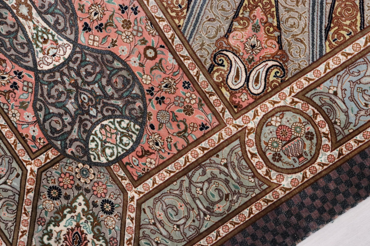 絶密度・草木染【ジャムシディ工房】クム産シルク 「Dome/天空の建築」ID24003