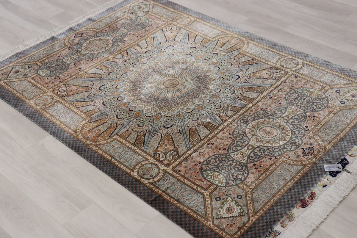 絶密度・草木染【ジャムシディ工房】クム産シルク 「Dome/天空の建築」ID24003