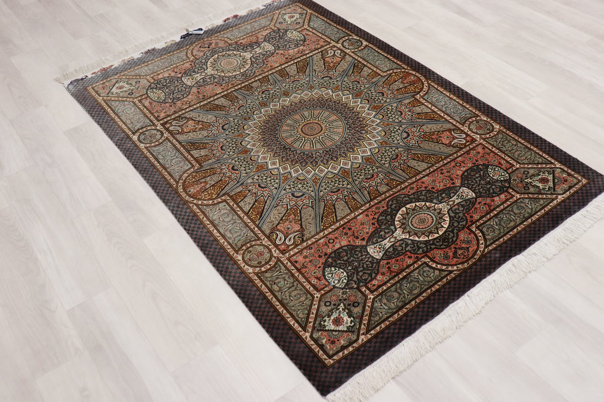 絶密度・草木染【ジャムシディ工房】クム産シルク 「Dome/天空の建築」ID24003