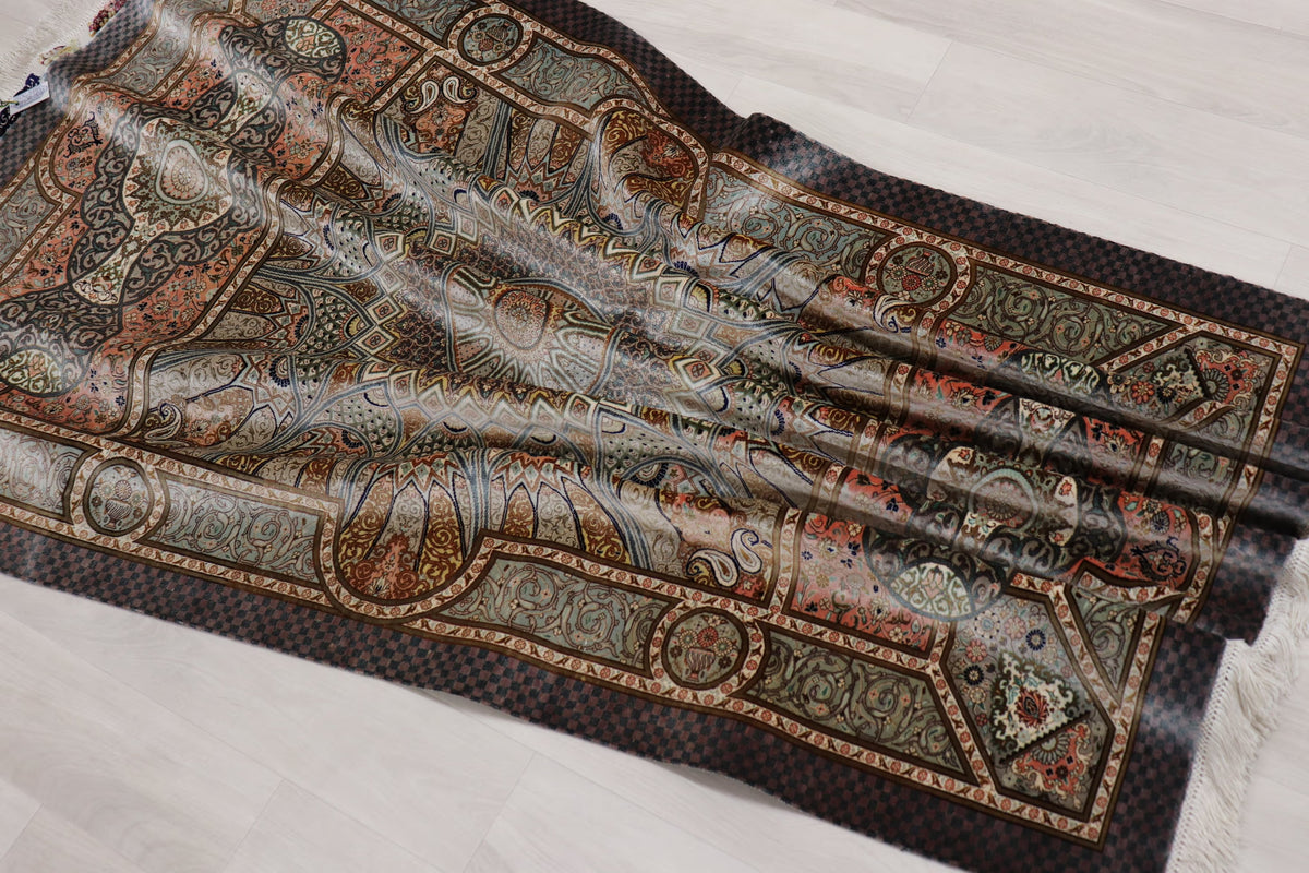 絶密度・草木染【ジャムシディ工房】クム産シルク 「Dome/天空の建築」ID24003