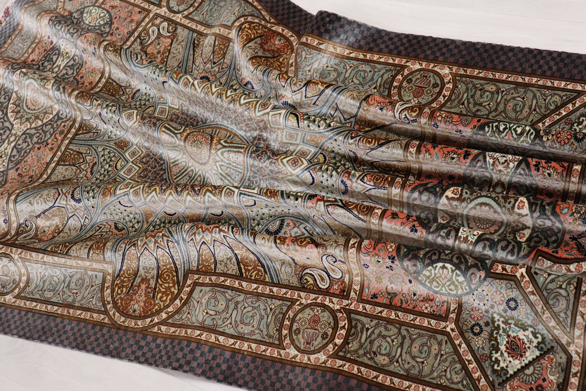 絶密度・草木染【ジャムシディ工房】クム産シルク 「Dome/天空の建築」ID24003