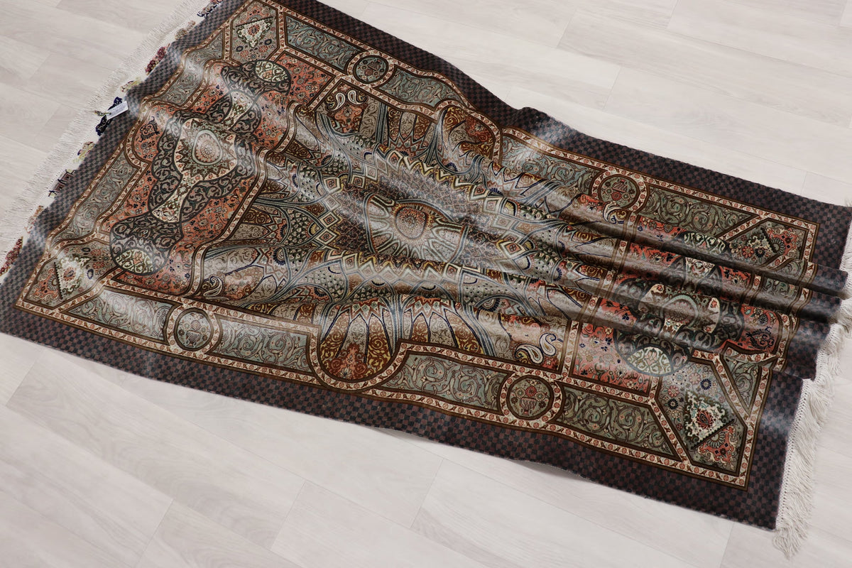 絶密度・草木染【ジャムシディ工房】クム産シルク 「Dome/天空の建築」ID24003