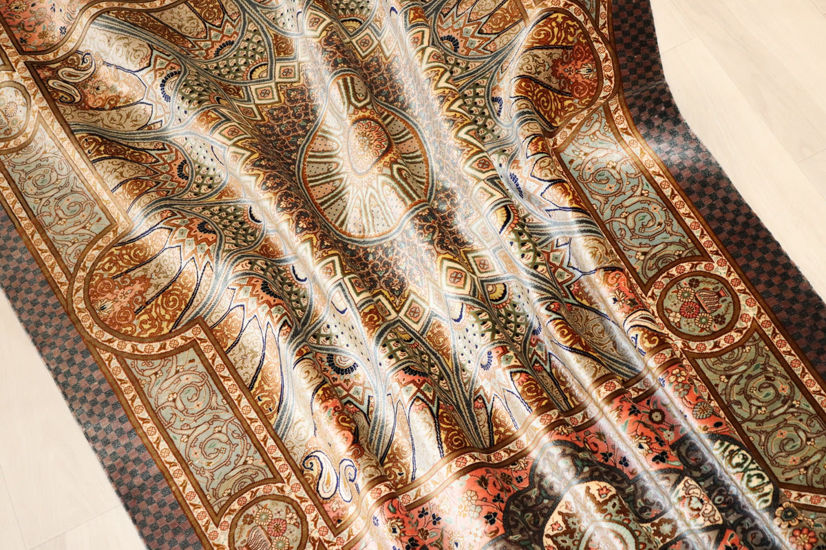 絶密度・草木染【ジャムシディ工房】クム産シルク 「Dome/天空の建築」ID24003