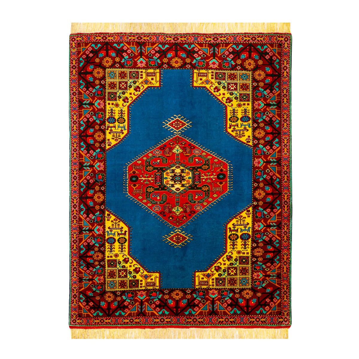 業界最安値 ペルシャ絨毯 手織り ウール&シルク ホラーサン産 大サイズ ID23019