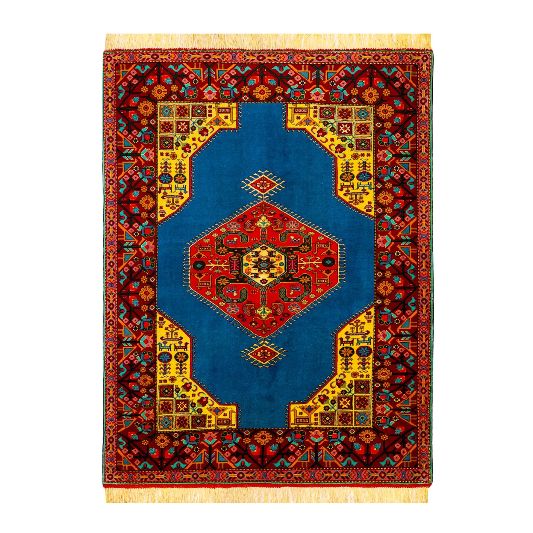 業界最安値 ペルシャ絨毯 手織り ウール&シルク ホラーサン産 大サイズ ID23019