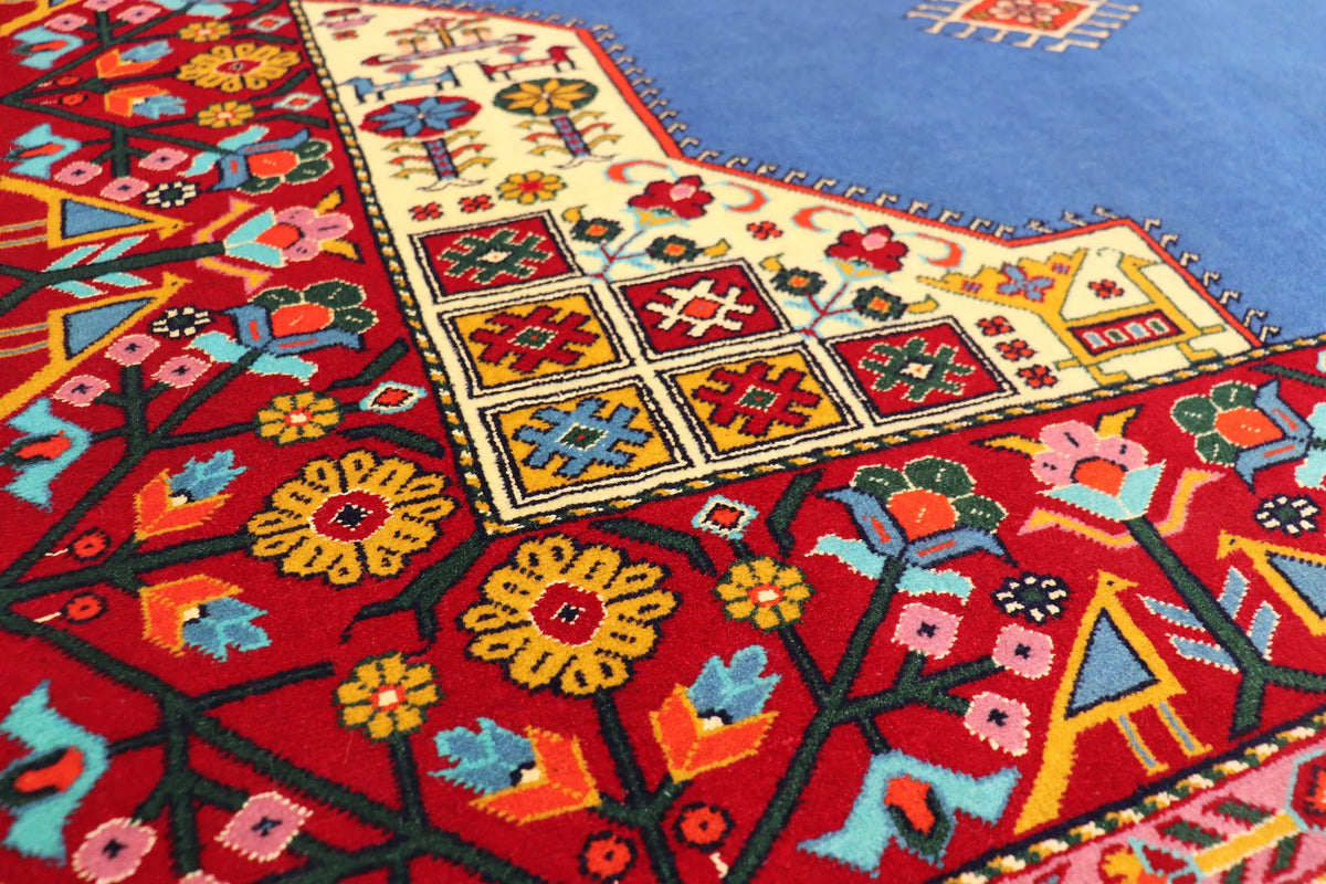 業界最安値 ペルシャ絨毯 手織り ウール&シルク ホラーサン産 大サイズ ID23019