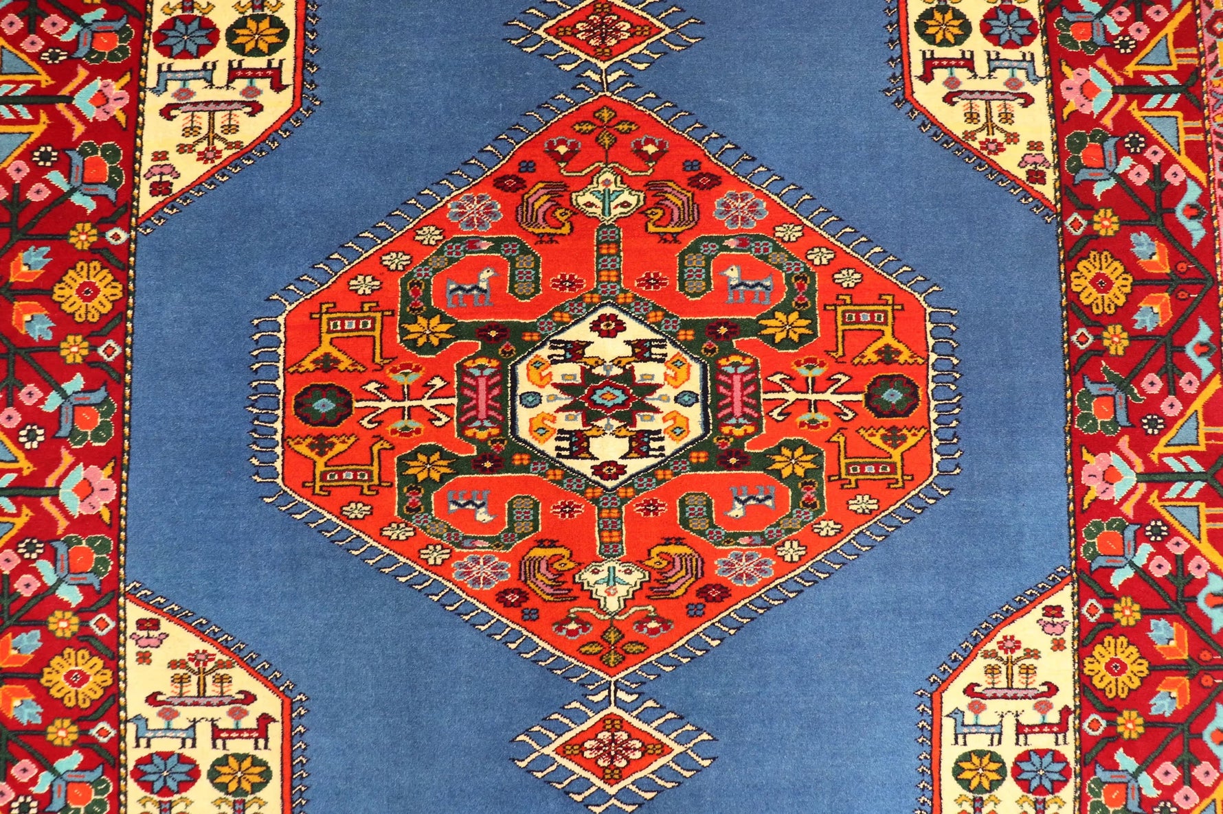 業界最安値 ペルシャ絨毯 手織り ウール&シルク ホラーサン産 大サイズ ID23019